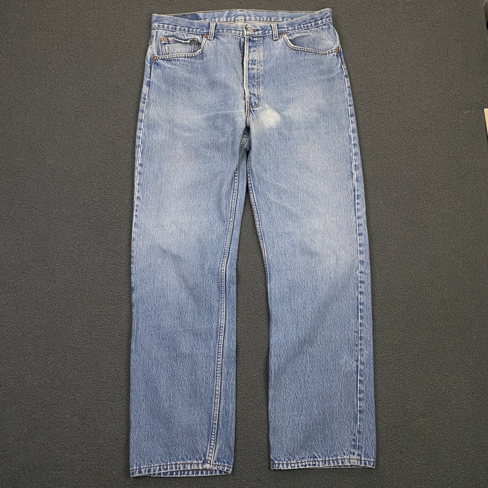 Levis 501 Jeans FITS 34x30 Blue Vintage 80s Made in USA Button Fly Classic Denim